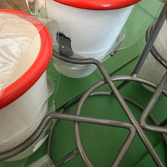 Hearth & Hand 7pc 17oz Drink Caddy Set Red/Cream - Picture 6 of 6